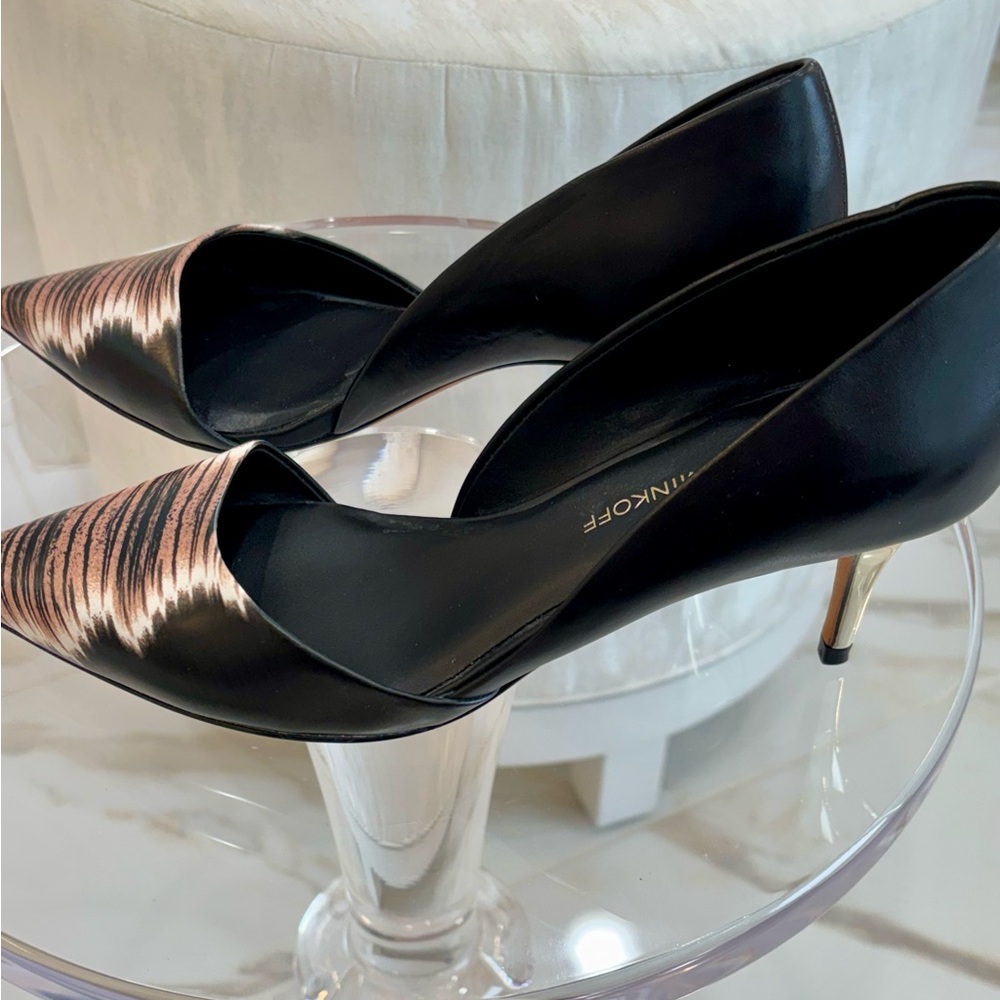 Rebecca Minkoff Black and Gold Heels